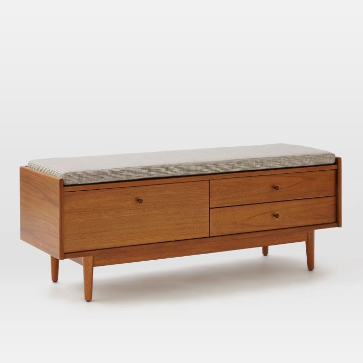 Mid-Century Entryway Bench - Acorn thumbnail 3