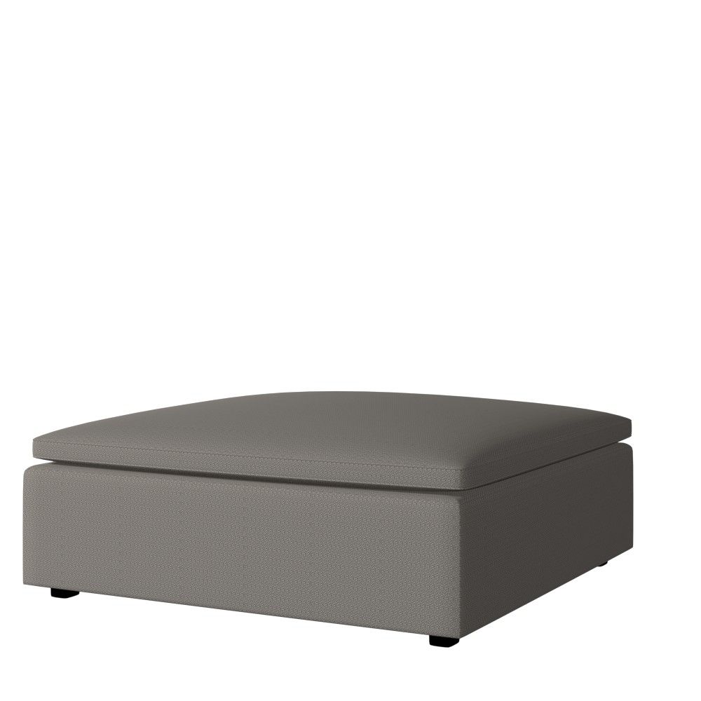 Harmony Modular Ottoman - Down - Performance Basketweave - Silver - Concealed Supports thumbnail 2