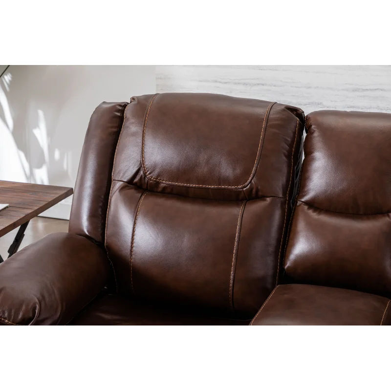Moneta Genuine Leather Pillow Top Arm Reclining Loveseat thumbnail 4