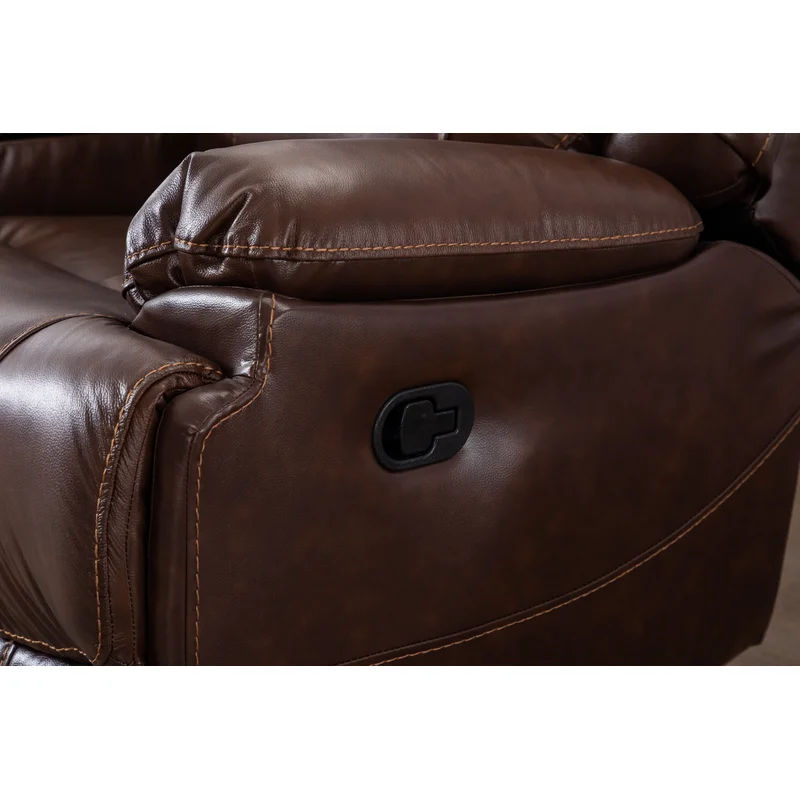 Moneta Genuine Leather Pillow Top Arm Reclining Loveseat thumbnail 8