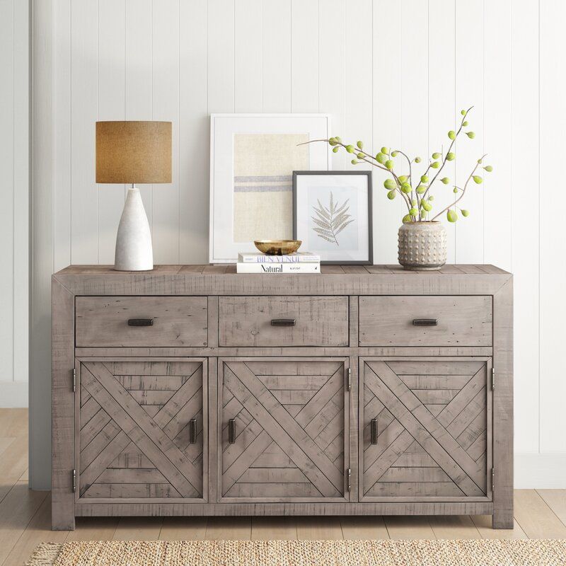 Adrian Three Drawer Pine Solid Wood Sideboard thumbnail 2