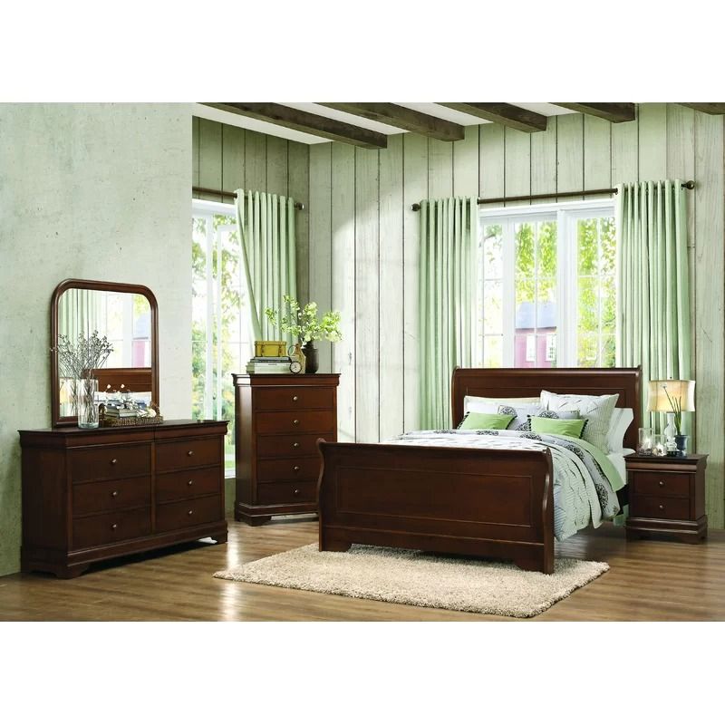 Adcock Solid Wood Sleigh Bed thumbnail 2