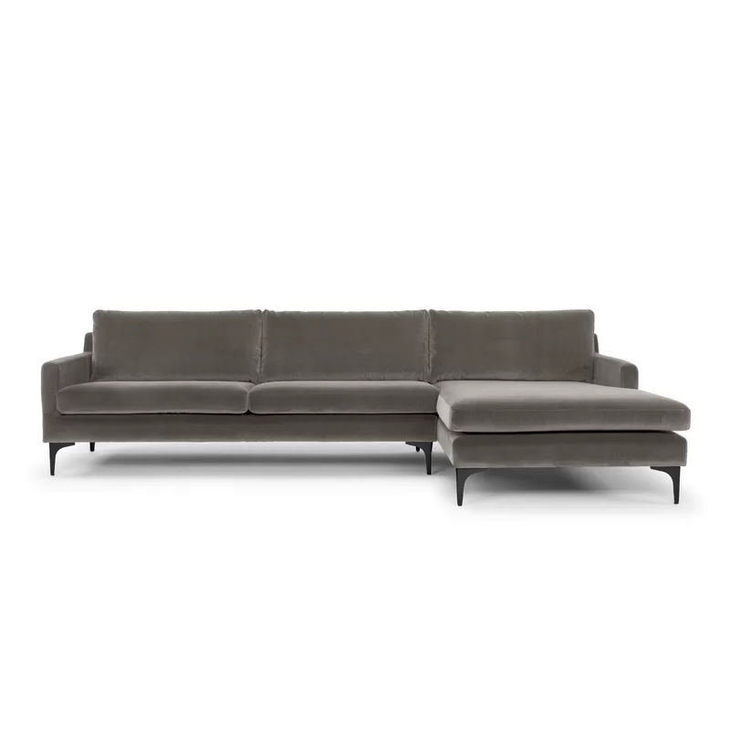 Jasper 119 Velvet Stationary Sofa and Chaise Sectional thumbnail 2
