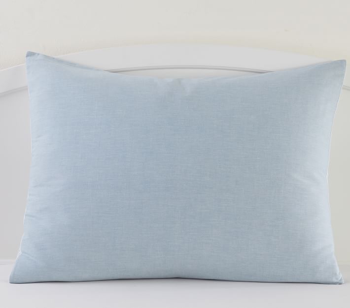 Chambray Reversible Organic Duvet Cover & Shams thumbnail 3