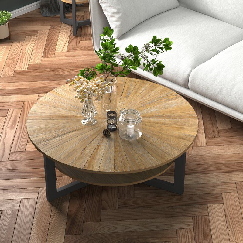 17 Stories Round Coffee Table With Storage thumbnail 2
