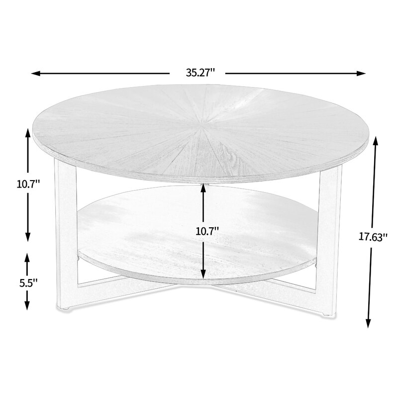 17 Stories Round Coffee Table With Storage thumbnail 5