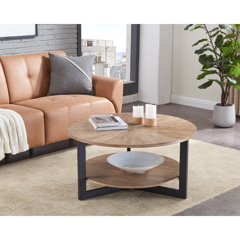 17 Stories Round Coffee Table With Storage thumbnail 6