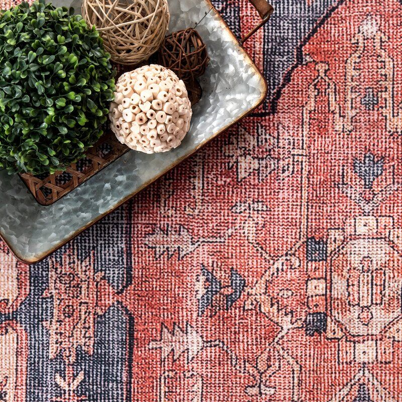 Alfonso Oriental RedOrange Area Rug thumbnail 4