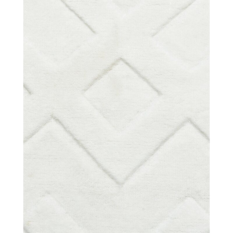 Arlo Geometric Hand Knotted White Area Rug thumbnail 2