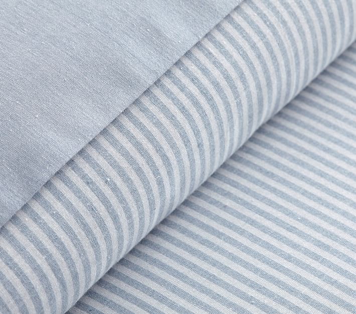 Chambray Reversible Organic Duvet Cover & Shams thumbnail 2