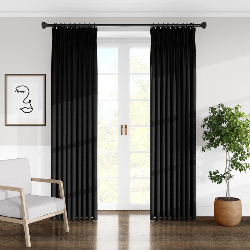 Alia Velvet Solid Color Pinch Pleat Curtain Panels thumbnail 2