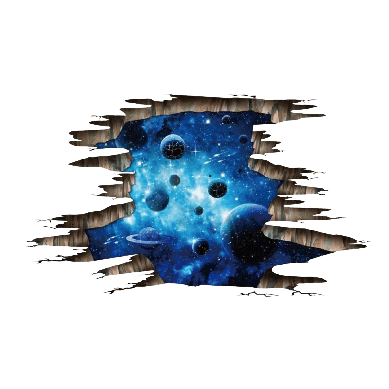Galaxy Planet Space Murals Wall Decal Creative 3D Cosmic Milky Way Floor thumbnail 9