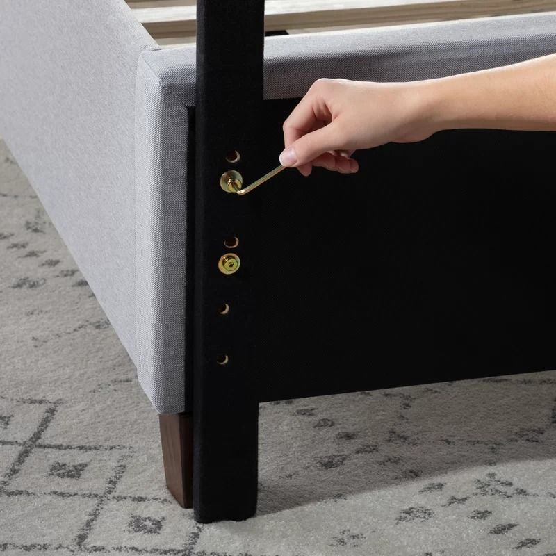 Hateya Upholstered Low Profile Platform Bed thumbnail 3