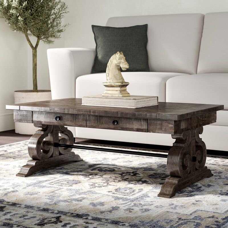 Ellenton Trestle Coffee Table with Storage thumbnail 2