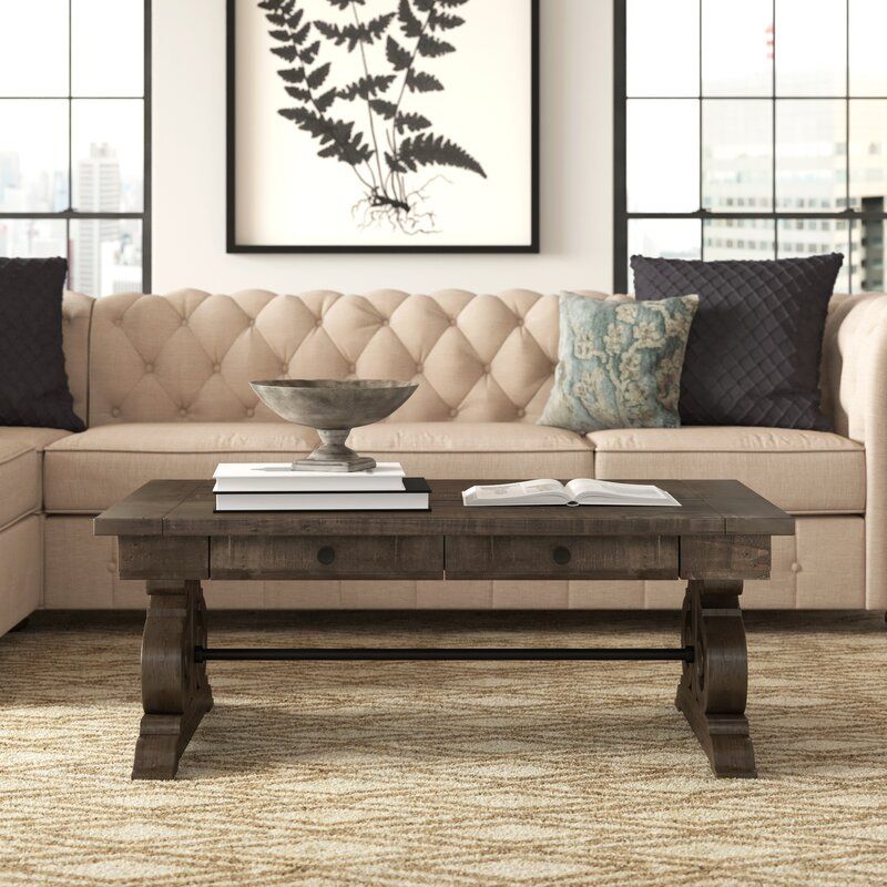 Ellenton Trestle Coffee Table with Storage thumbnail 3
