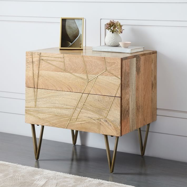Roar & Rabbit Brass Geo-Nightstand 2-Drawer thumbnail 2