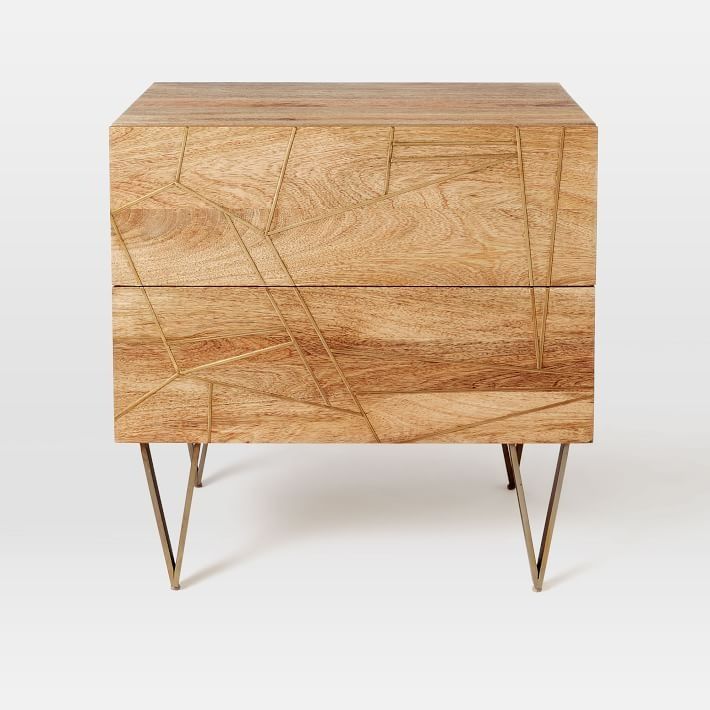 Roar & Rabbit Brass Geo-Nightstand 2-Drawer thumbnail 3