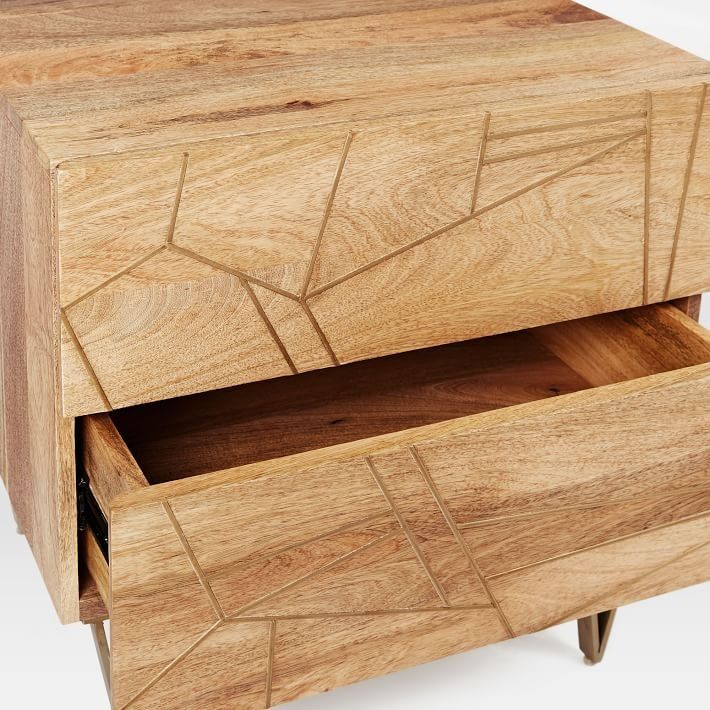 Roar & Rabbit Brass Geo-Nightstand 2-Drawer thumbnail 4