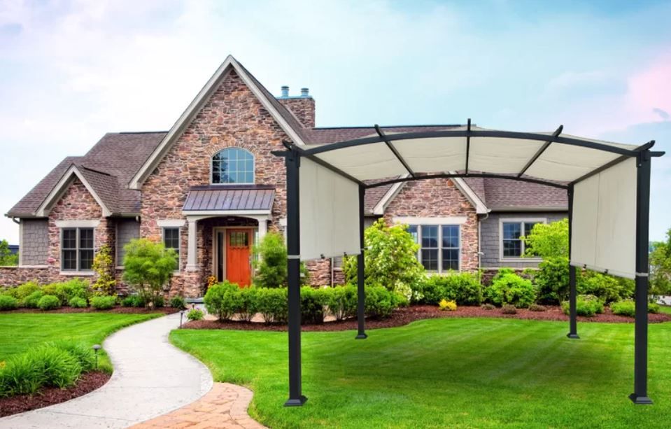Harrogate Steel Pergola with Canopy thumbnail 2