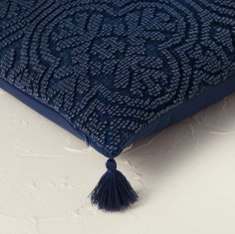 Arabesque Pattern Textured Square Throw Pillow thumbnail 4