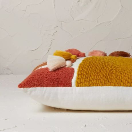 Embroidered Sun Lumbar Throw Pillow thumbnail 3