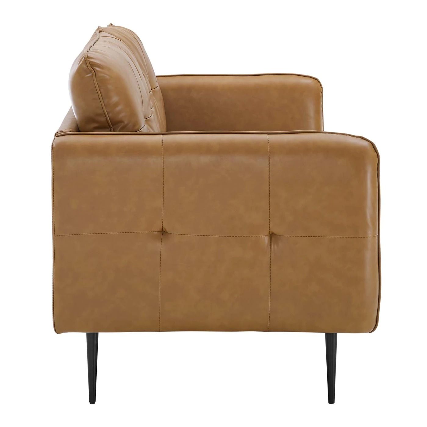 Cromane Tufted Vegan Leather Sofa - Camel thumbnail 4