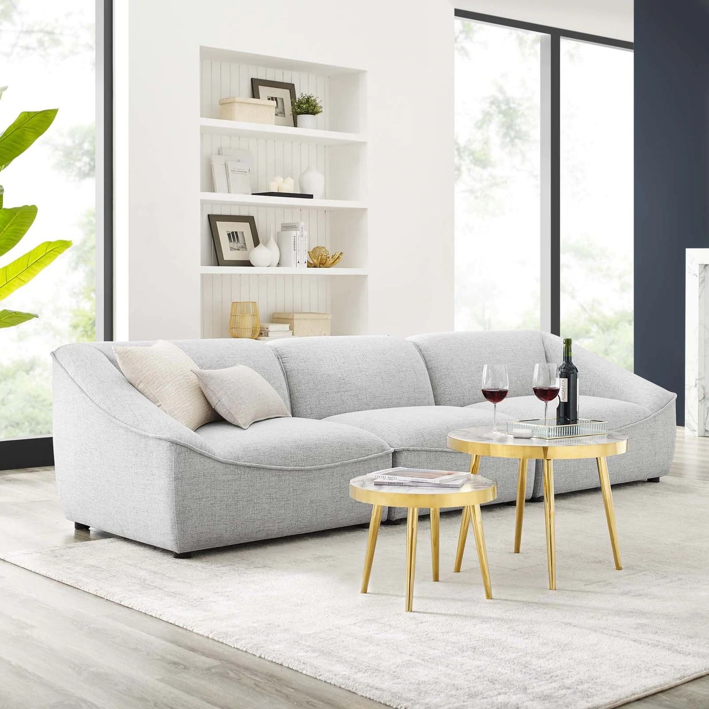 Cormi 3 Piece Sofa - Light Gray thumbnail 2