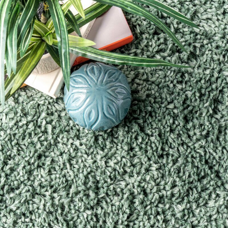 Abbiney Shag Green Area Rug thumbnail 2