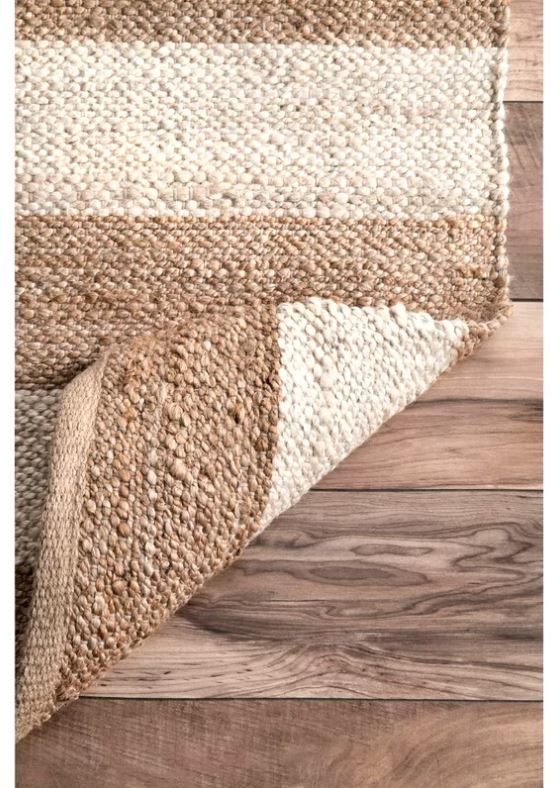 Stockton Springs Striped Handmade Flatweave Cotton Beige Area Rug thumbnail 4