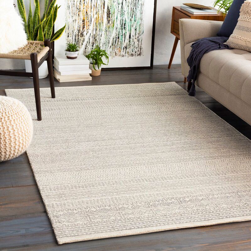 Abdera Geometric Handmade Tufted Wool Gray thumbnail 2