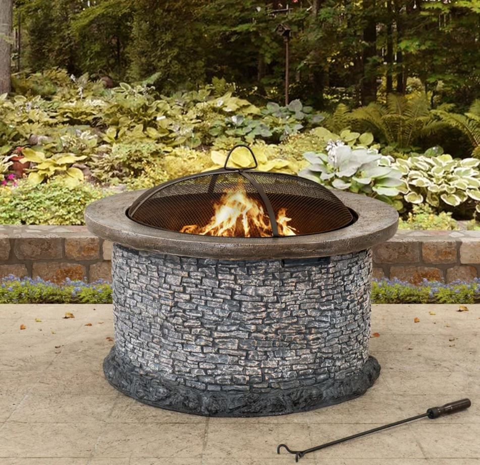 Nolia Concrete Wood Burning Outdoor Fire Pit with Lid thumbnail 4