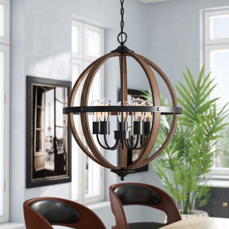 Bartelso 5 Light Unique Globe Chandelier thumbnail 3
