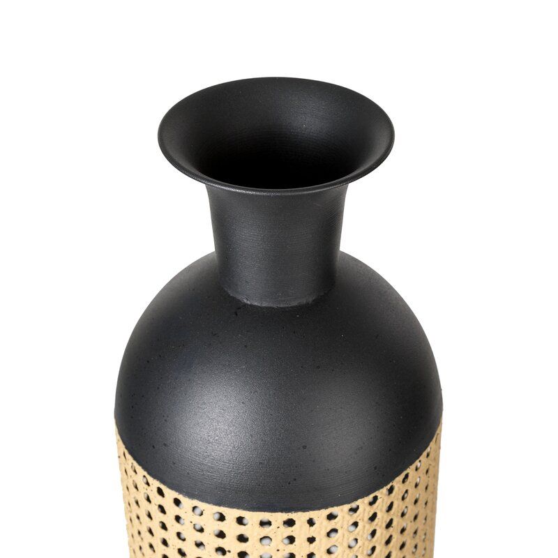 2 Piece Masham Gold Black Stainless Steel Floor Vase Set thumbnail 2