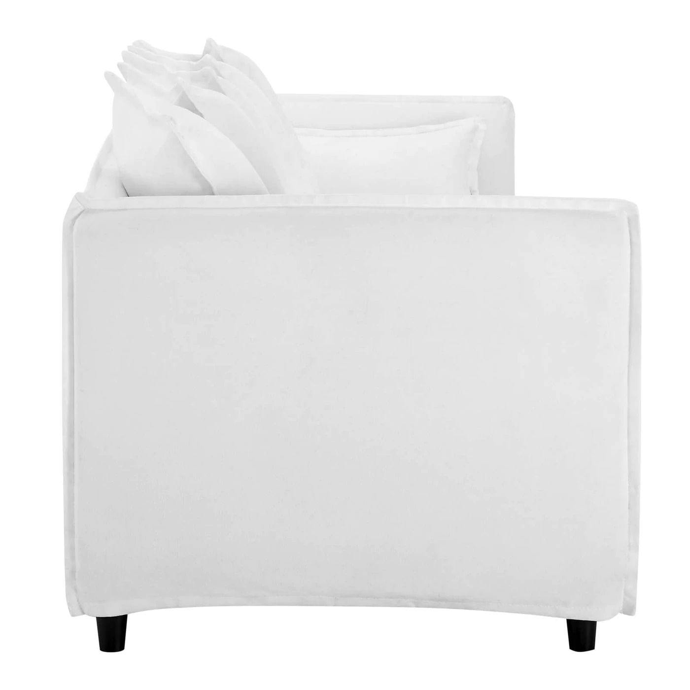 Valona Slipcover Fabric Sofa - White thumbnail 4