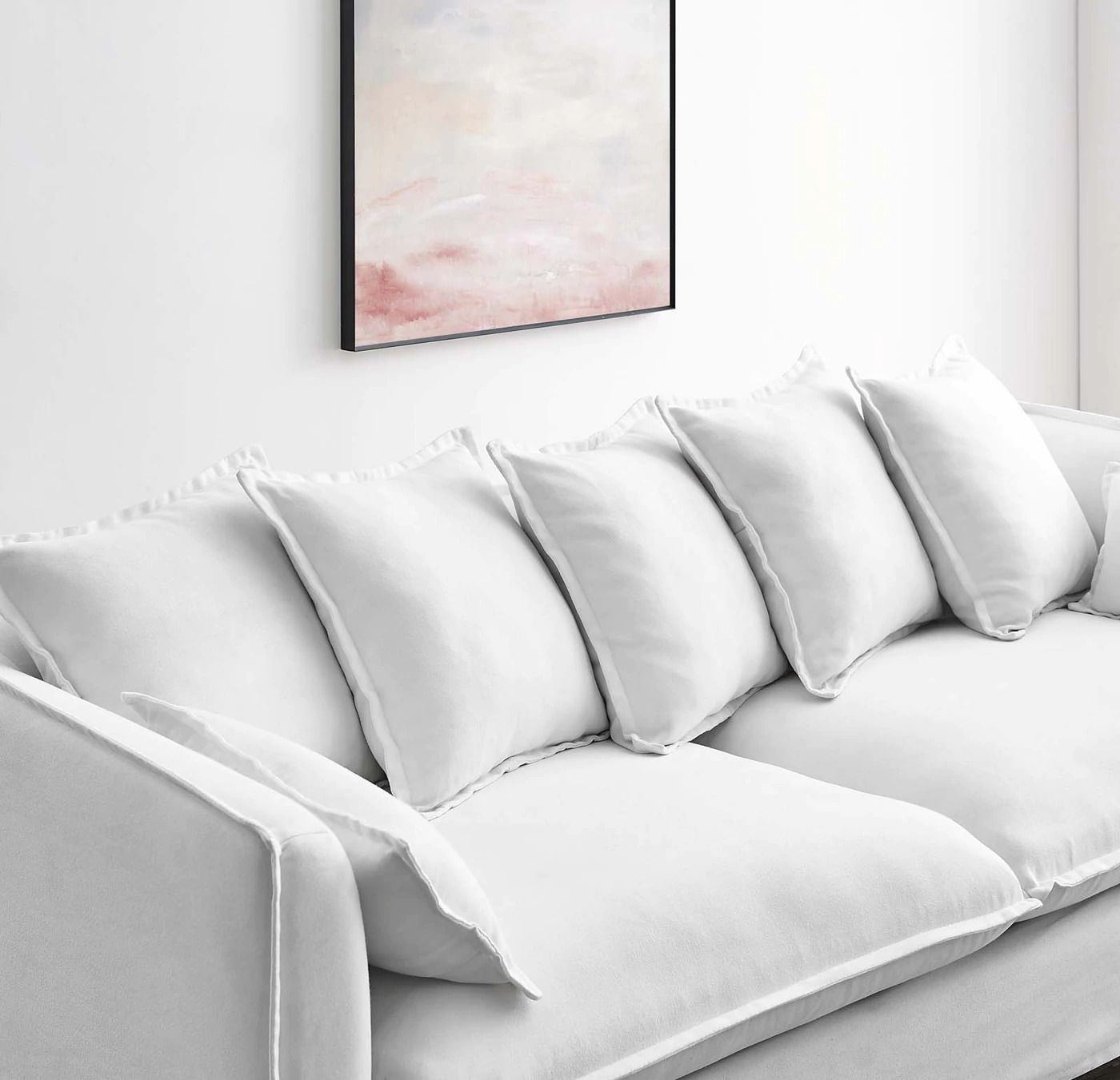 Valona Slipcover Fabric Sofa - White thumbnail 8