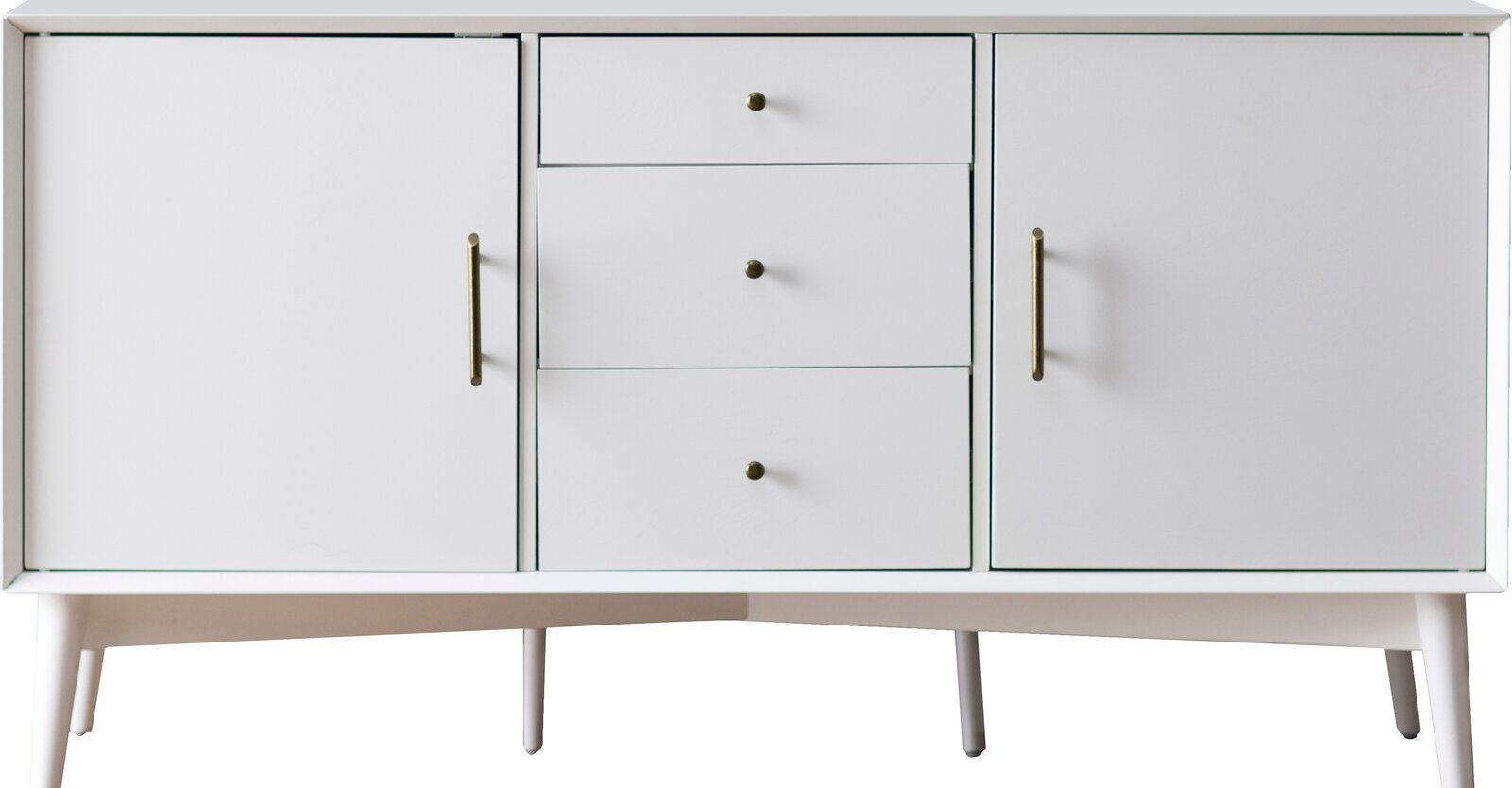 White Union City Wide 3 Drawer Buffet Table thumbnail 4