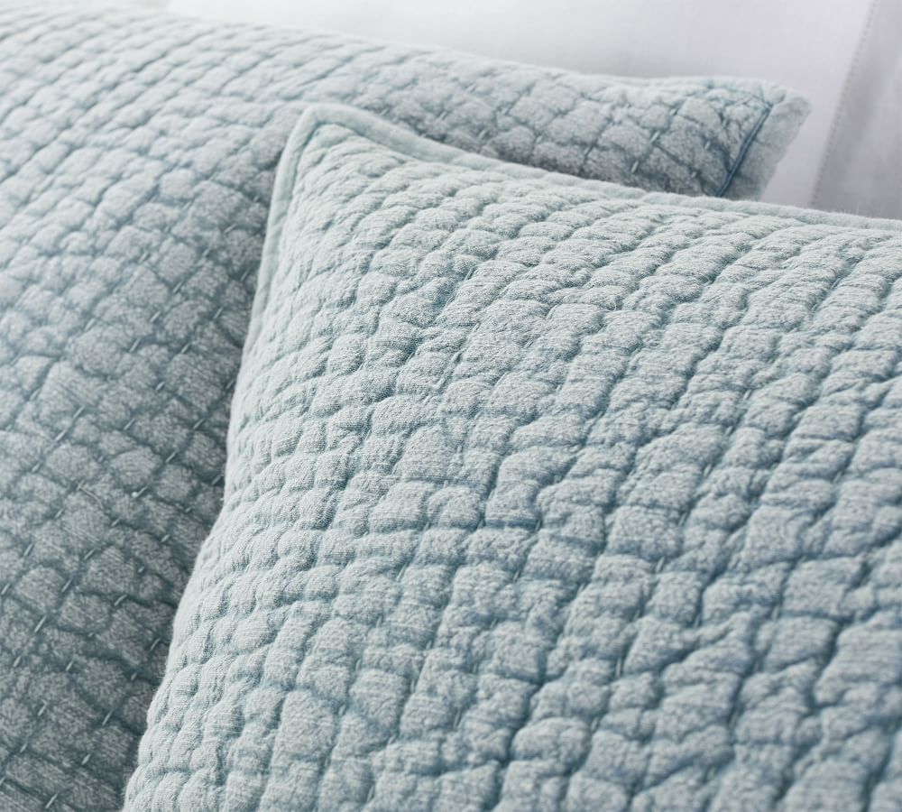 Sky Blue Stonewashed Pickstitch Cotton Quilt Queen thumbnail 2
