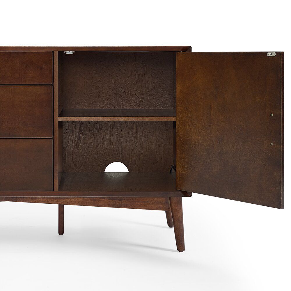 Mahogany Union City Wide 3 Drawer Buffet Table thumbnail 5