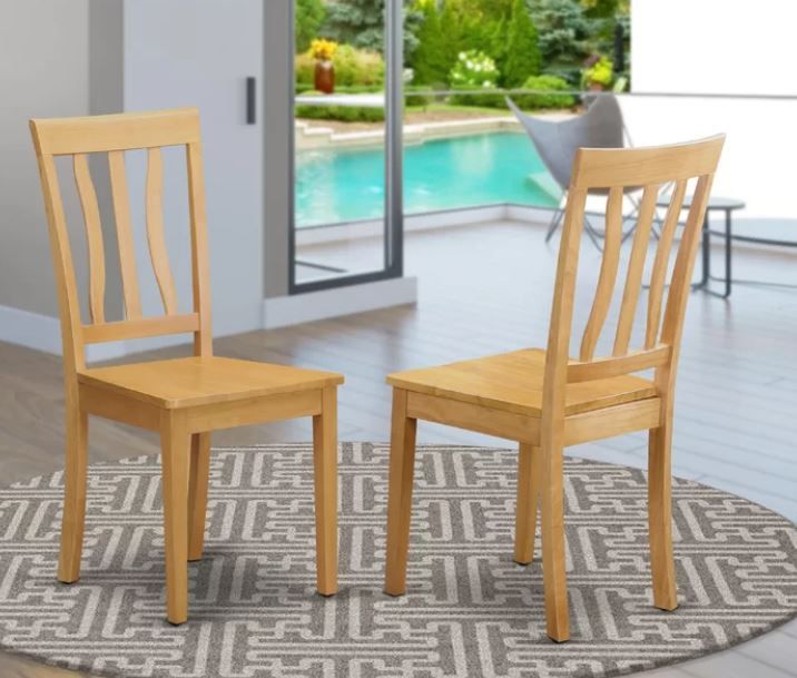 Artin Solid Wood Slat Back Side Chair Set of 2 thumbnail 2