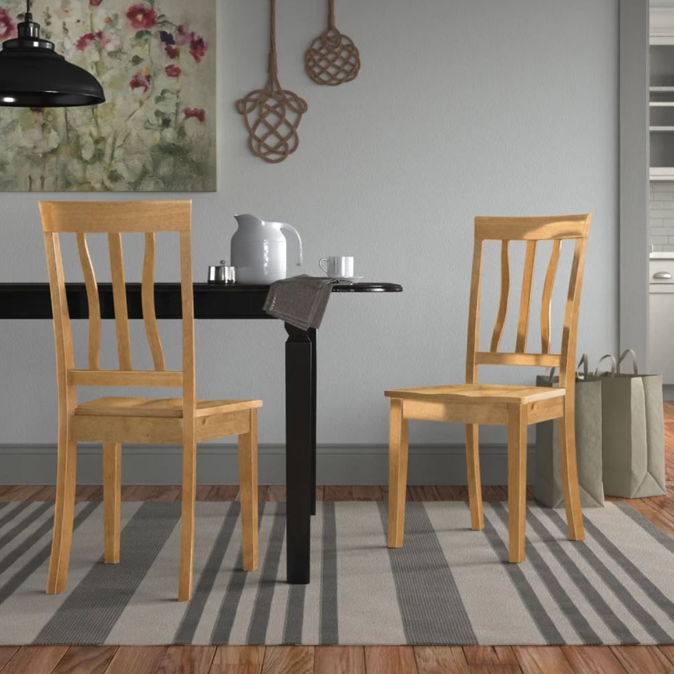 Artin Solid Wood Slat Back Side Chair Set of 2 thumbnail 4