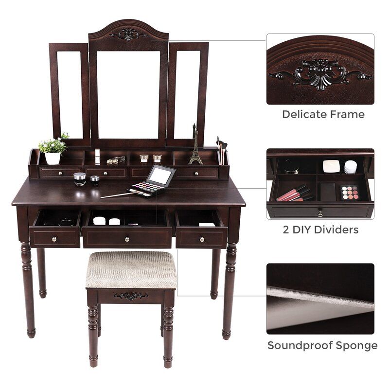 Soares Vanity Set with Mirror thumbnail 5
