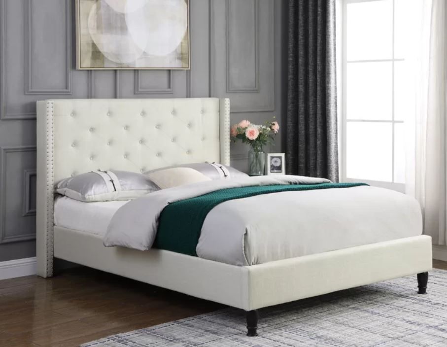 Boswell Tufted Upholstered Low Profile Platform Bed KING thumbnail 4