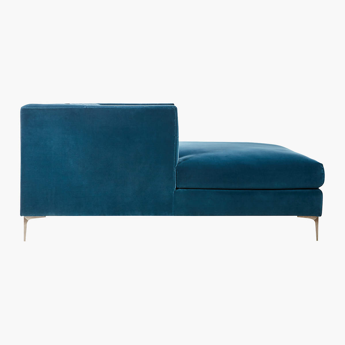 HOLDEN 2 PIECE BLUE VELVET TUFTED SECTIONAL LOVESEAT thumbnail 4