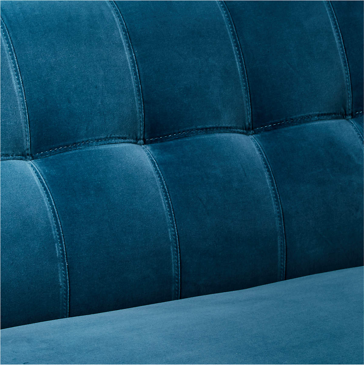 HOLDEN 2 PIECE BLUE VELVET TUFTED SECTIONAL LOVESEAT thumbnail 5