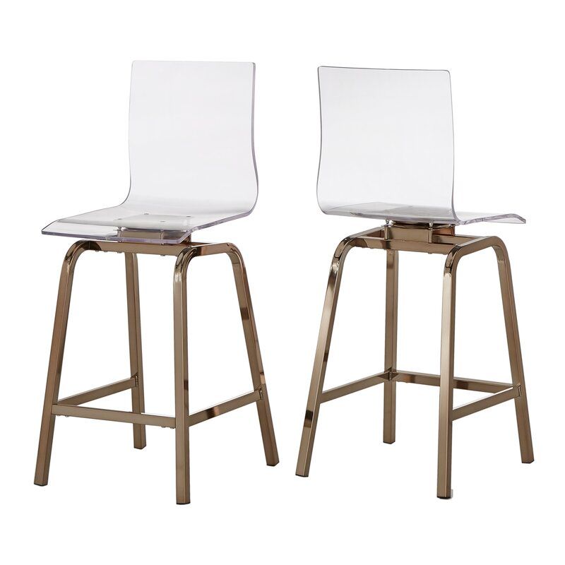 Daphne Swivel Bar and Counter Stool Set of 2 thumbnail 2