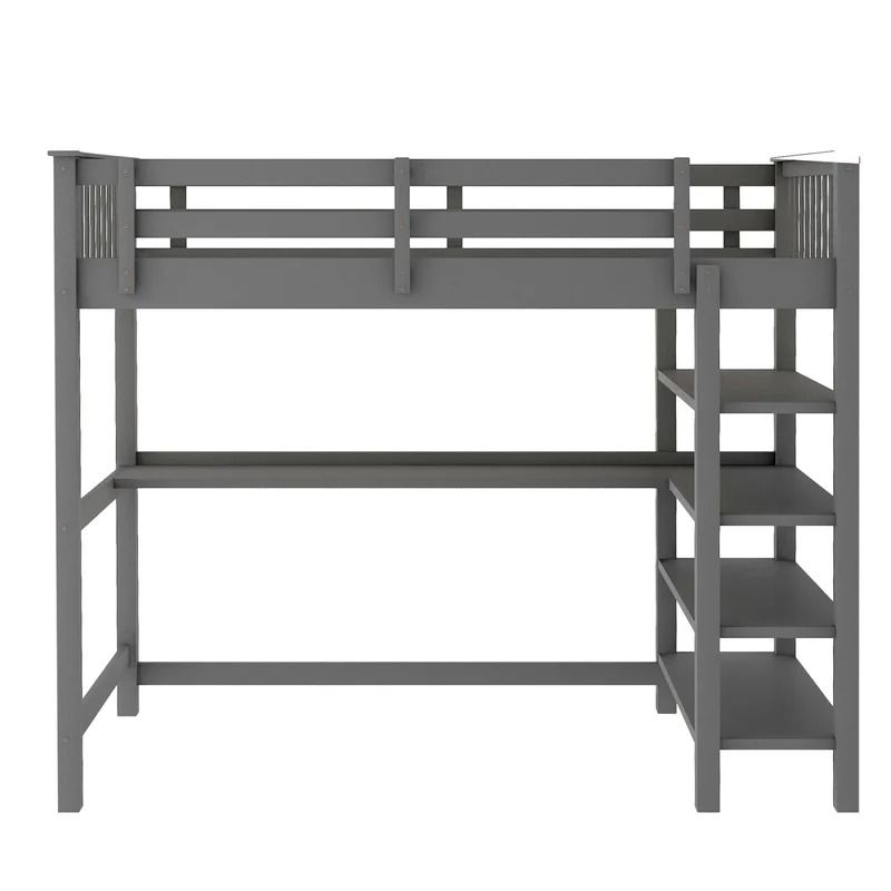 Flannagan Loft Bed with Built in Desk by Harriet Bee TWIN thumbnail 4
