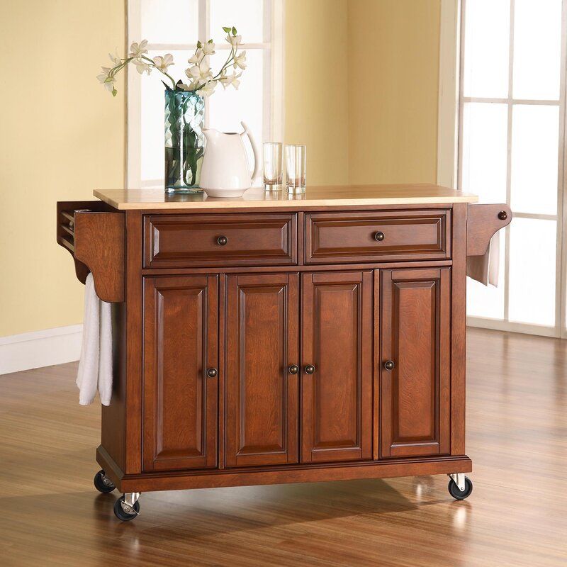 Ken Solid Wood Kitchen Cart and Locking Wheels thumbnail 2