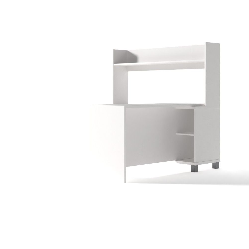 DeSandre Reversible L Shape Metal Leg Executive Desk with Hutch thumbnail 2