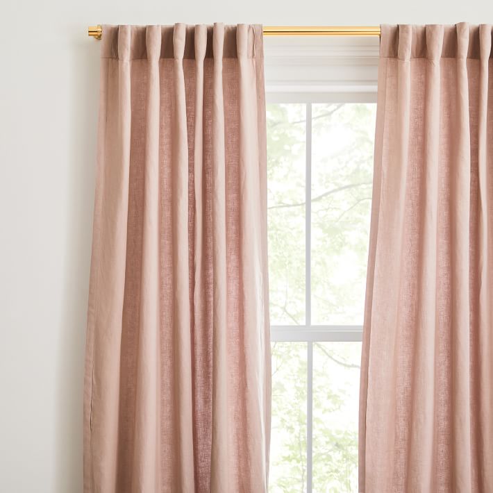 European Flax Linen Curtain Dusty Blush thumbnail 2