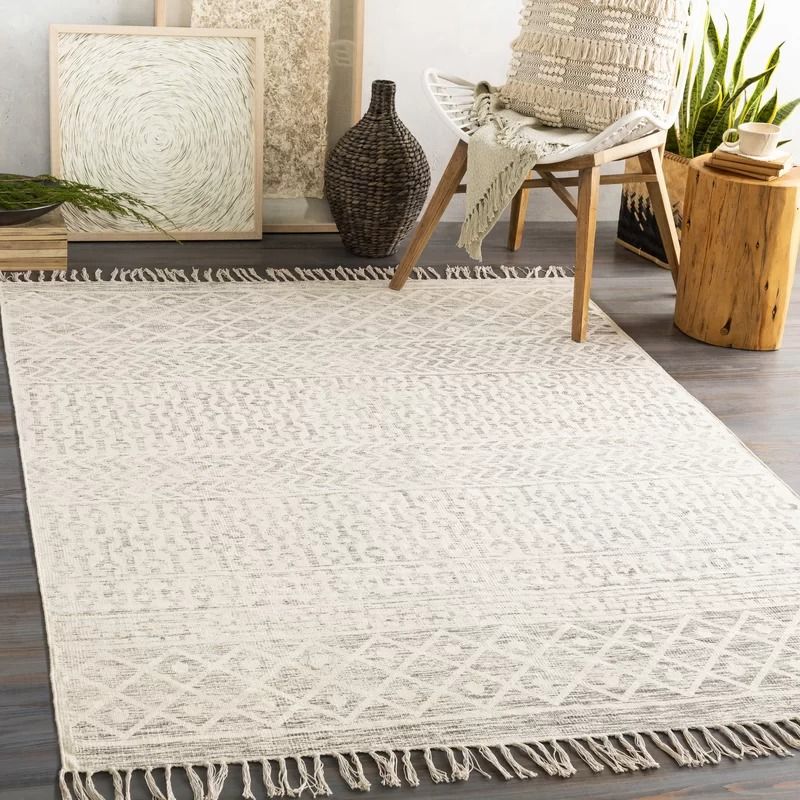 Emmalyn Southwestern Handmade Flatweave Cotton Cream Area Rug thumbnail 2